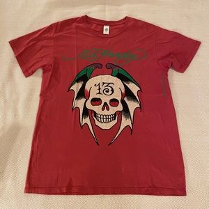 Vintage Ed Hardy by Christian Audigier Jewel Crystal Skull & Wings T Shirt